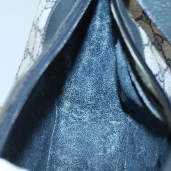 GUCCI GG Supreme Sherry Line Shoulder Bag PVC Navy Red 41 02 008 Auth BD467 - Picture 13 of 16